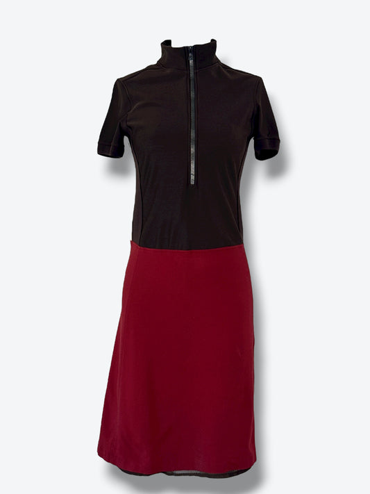 Prada Y2K Colorblock Sport Dress – Black & Burgundy