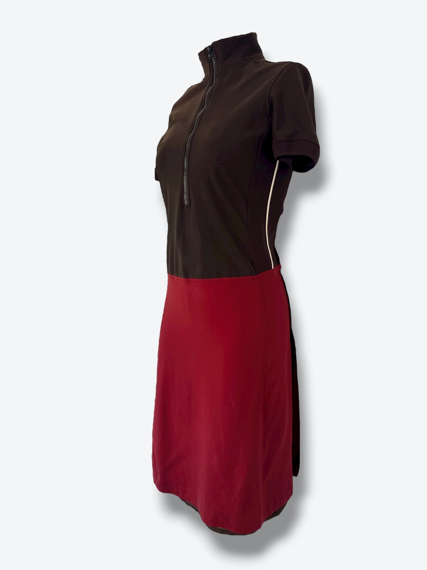 Prada Y2K Colorblock Sport Dress – Black & Burgundy