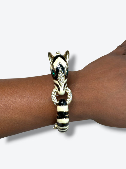 1990s Anne K Zebra Hinge Bracelet