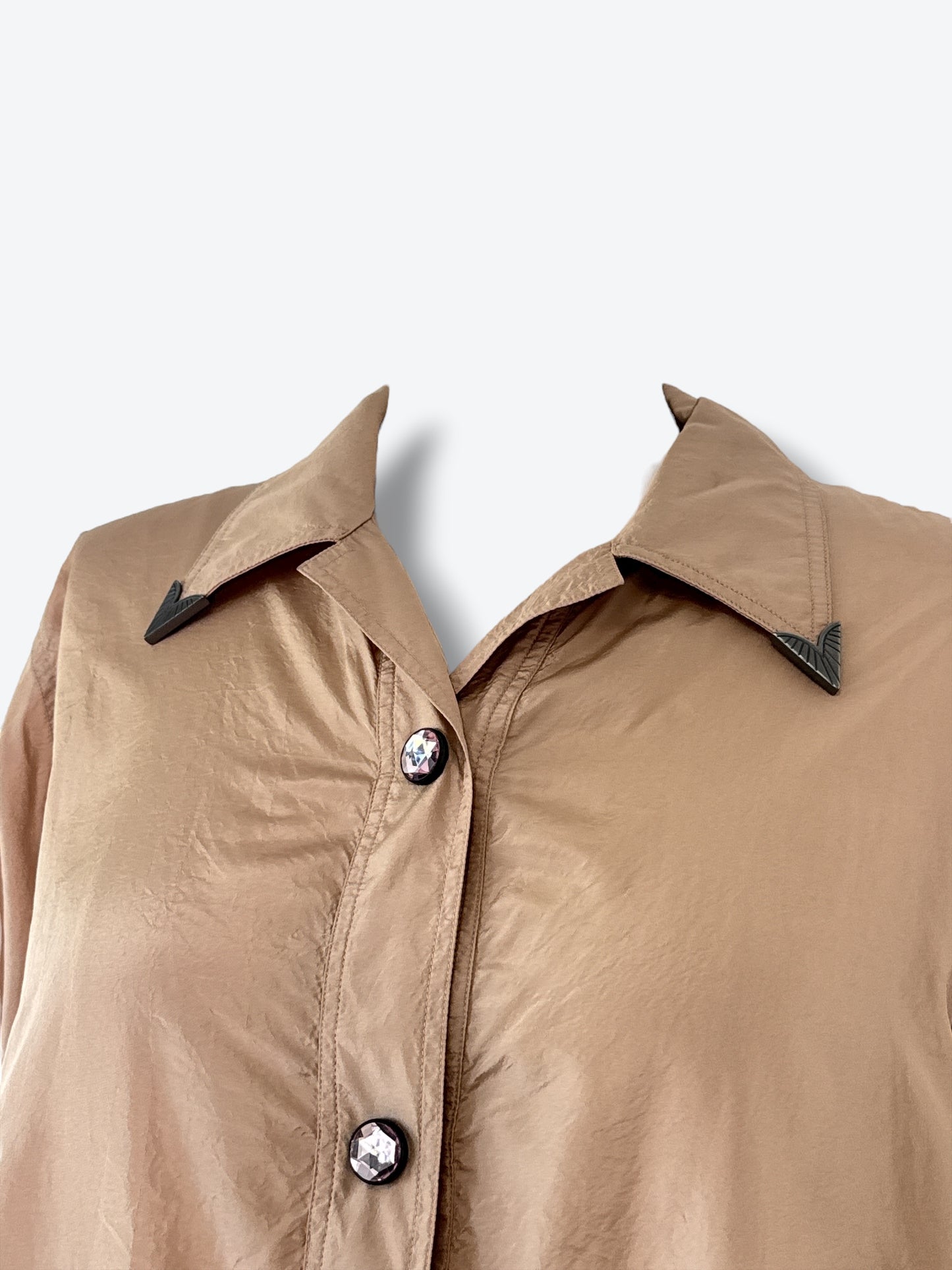 2000 Bottega Veneta Bronze-Taupe Satin Shirt Dress – Made in Italy