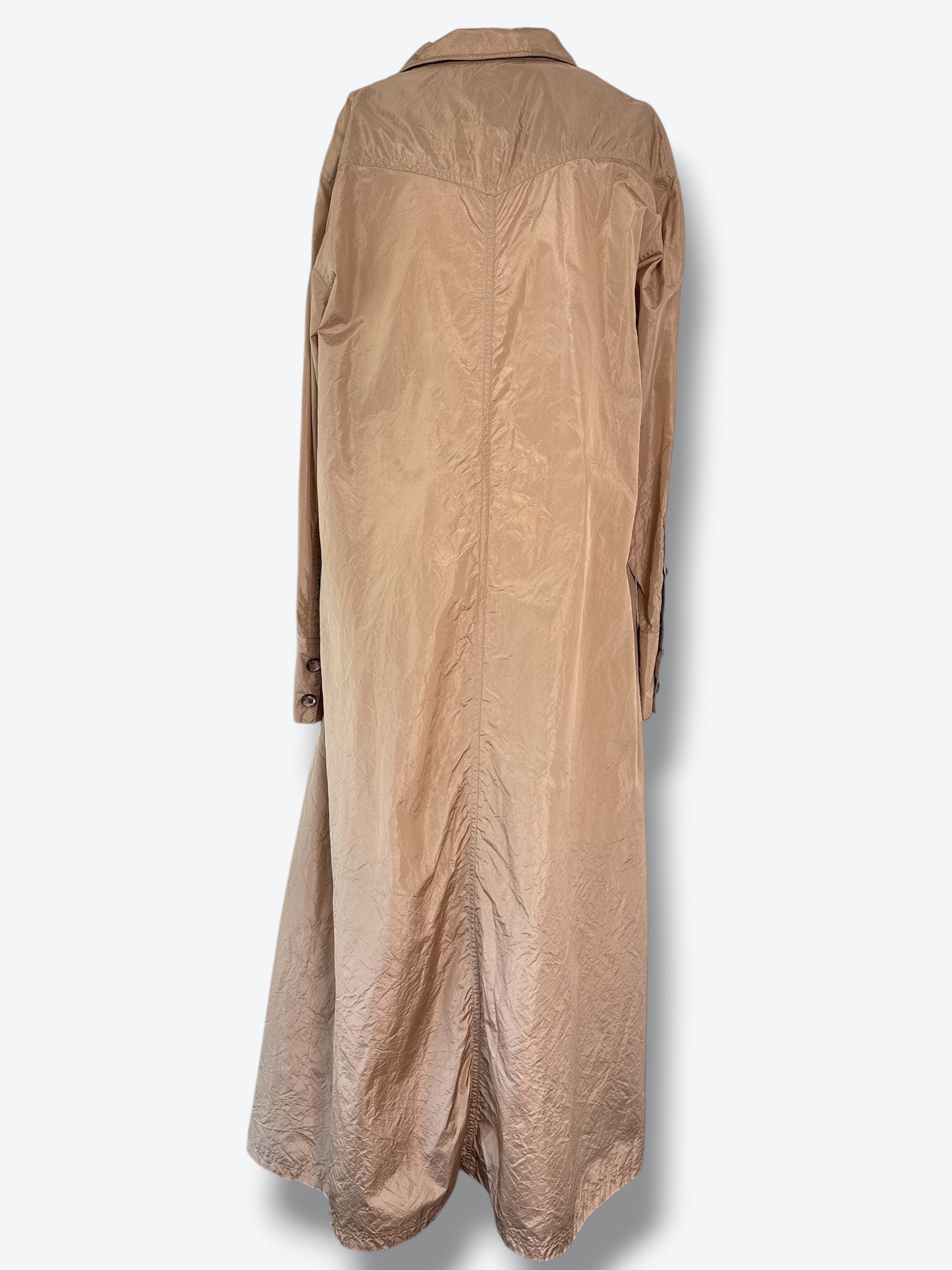 2000 Bottega Veneta Bronze-Taupe Satin Shirt Dress – Made in Italy