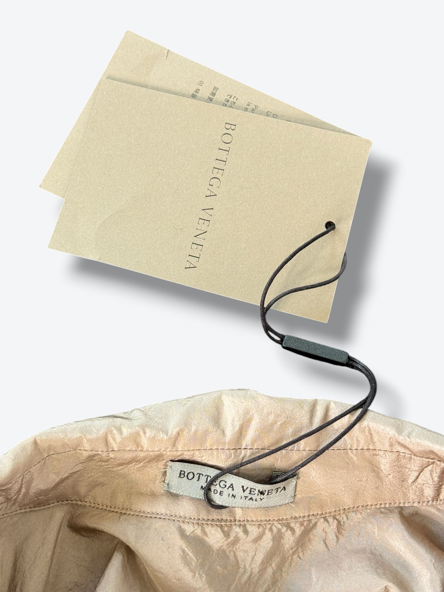 2000 Bottega Veneta Bronze-Taupe Satin Shirt Dress – Made in Italy
