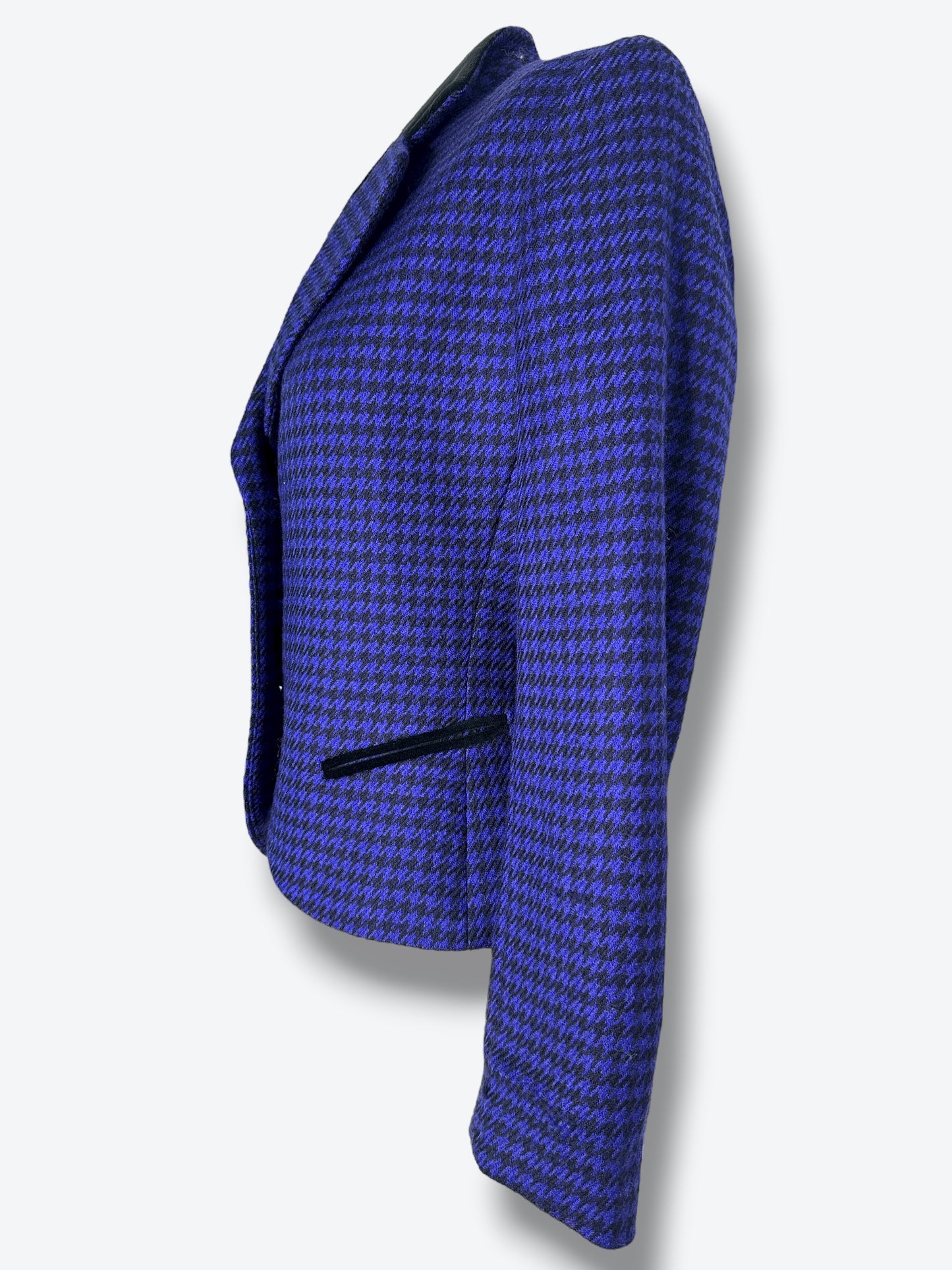 1990s Christian Dior Purple & Black Houndstooth Blazer
