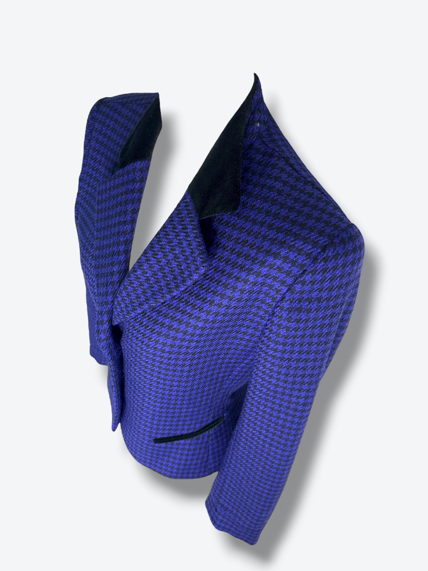 1990s Christian Dior Purple & Black Houndstooth Blazer