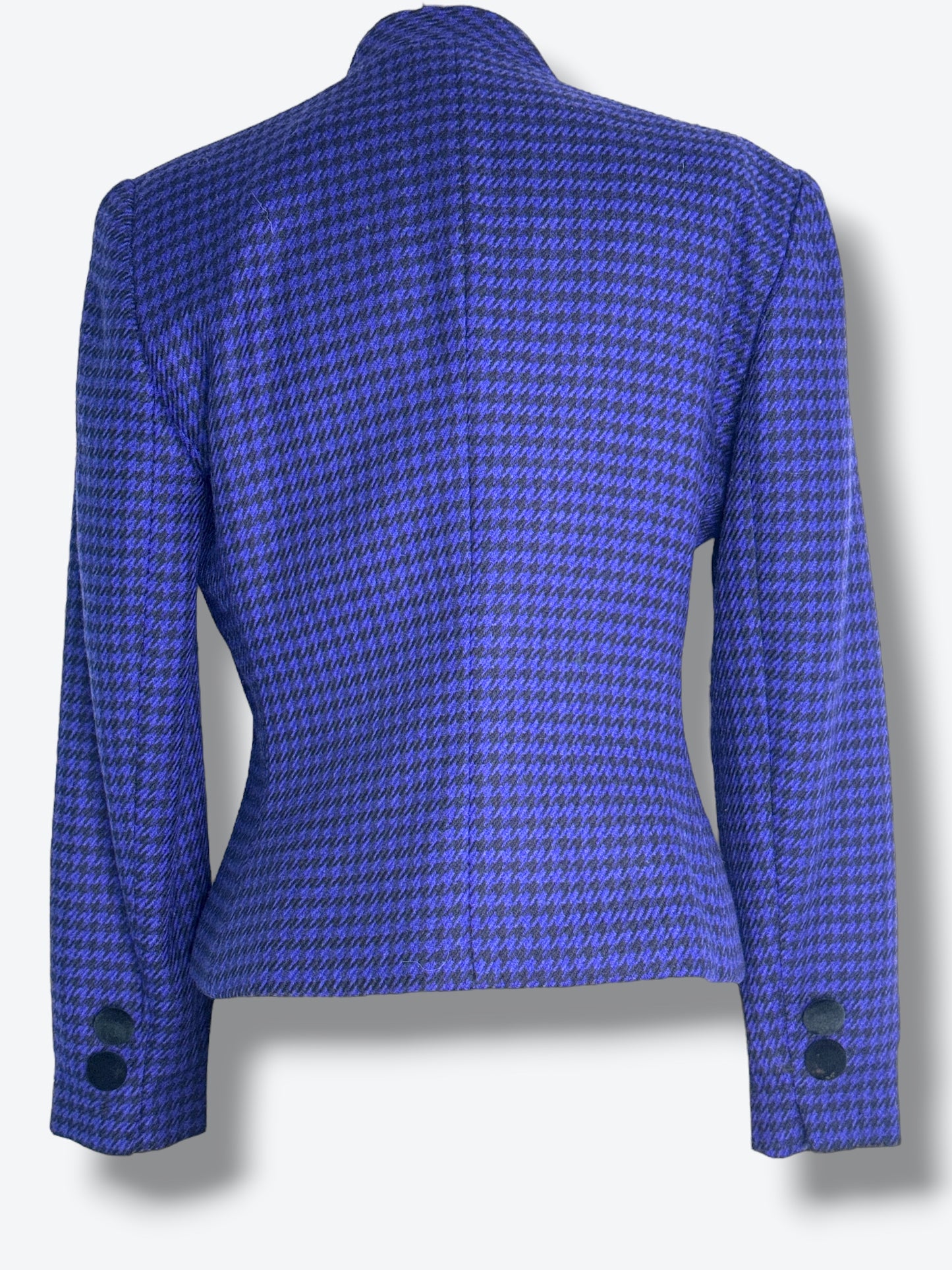1990s Christian Dior Purple & Black Houndstooth Blazer