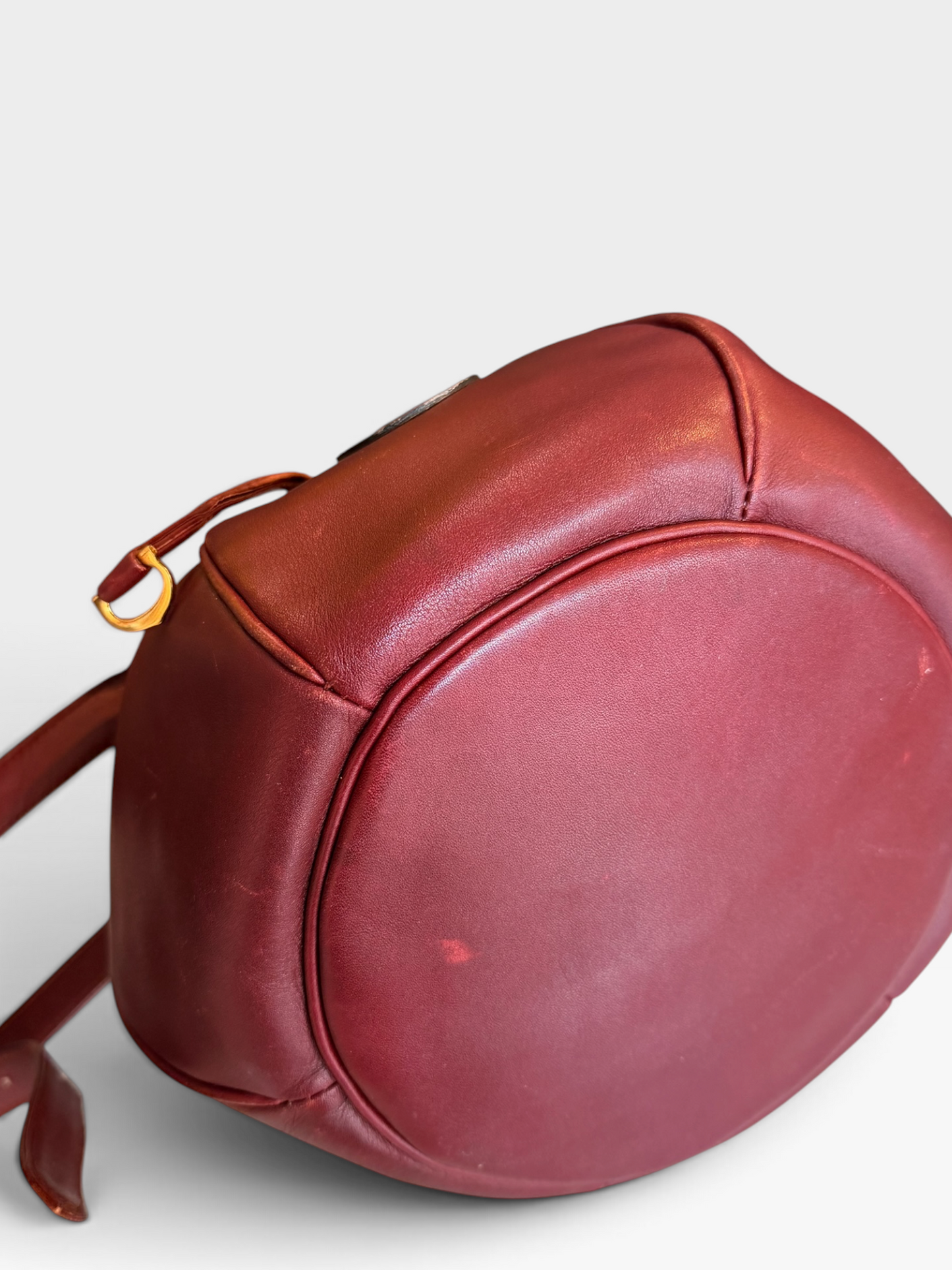 1980s Oxblood Cartier Drawstring Bucket Bag