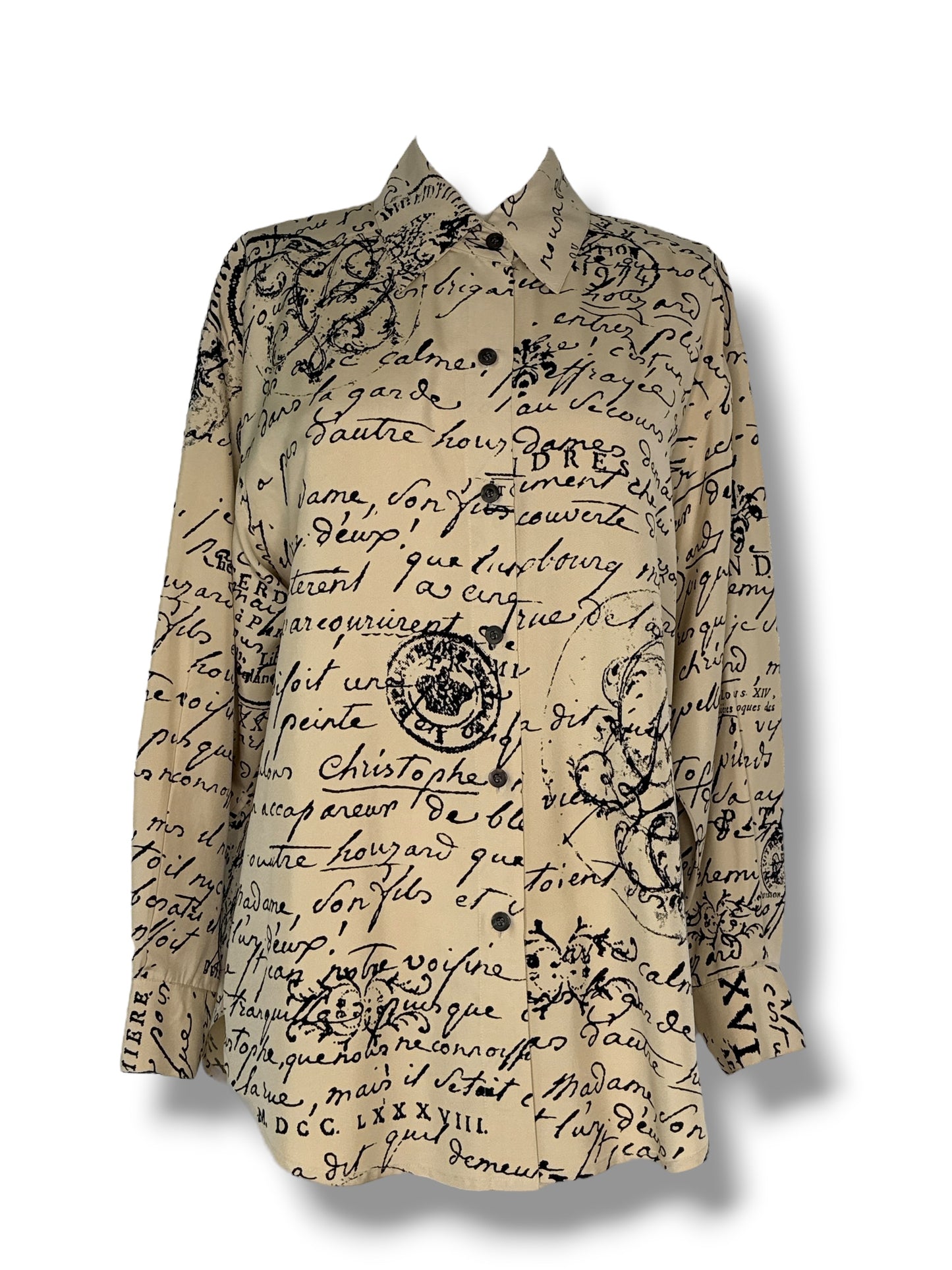 1990s Emmanuel Ungaro Silk Graphic Blouse
