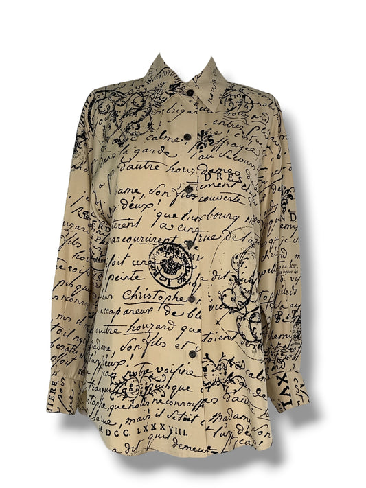 1990s Emmanuel Ungaro Silk Graphic Blouse