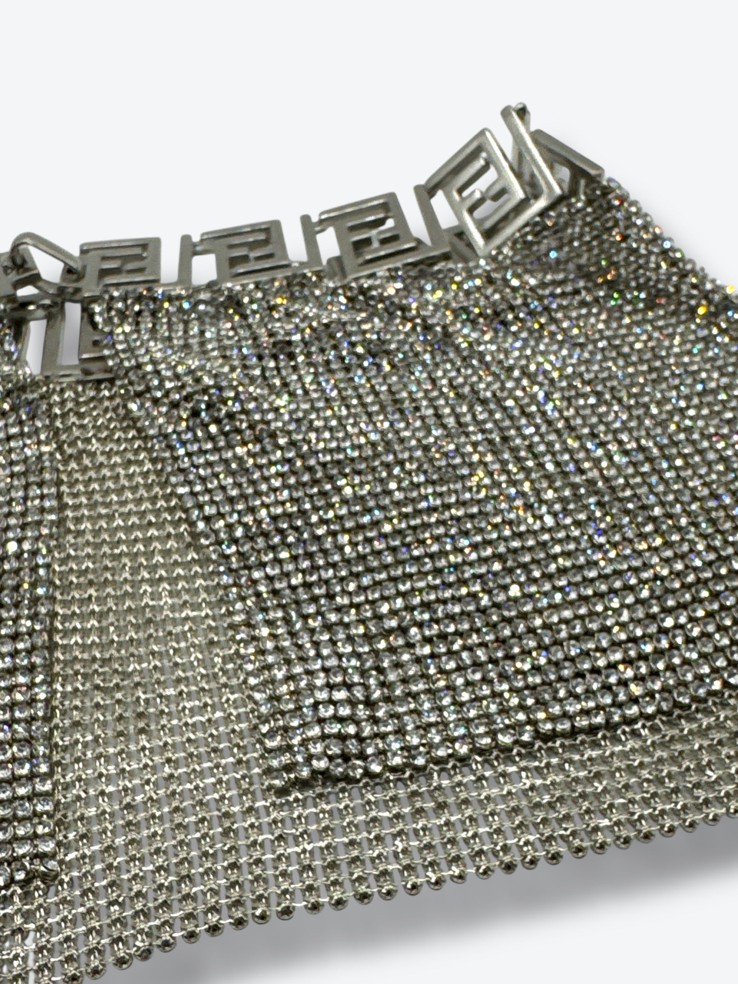 Vintage Fendi Silver Greca Collar Necklace