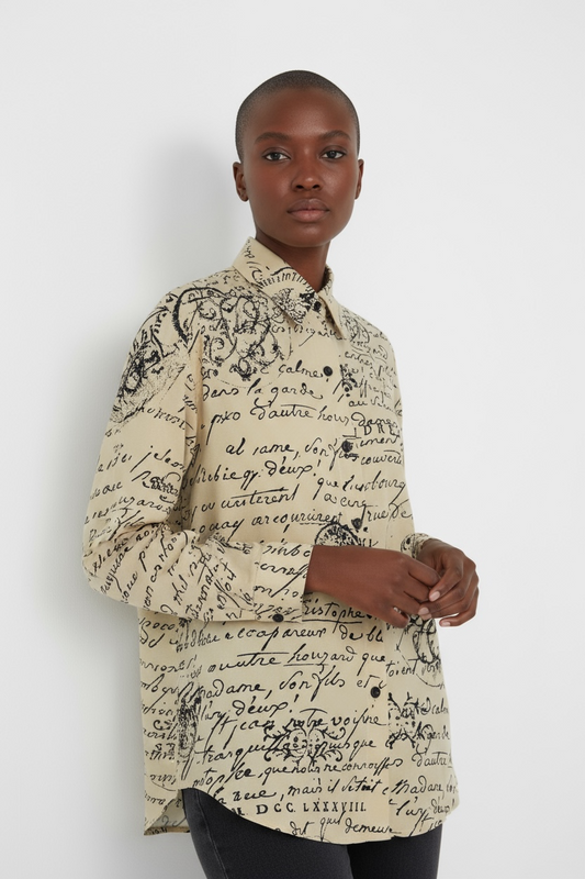 1990s Emmanuel Ungaro Silk Graphic Blouse