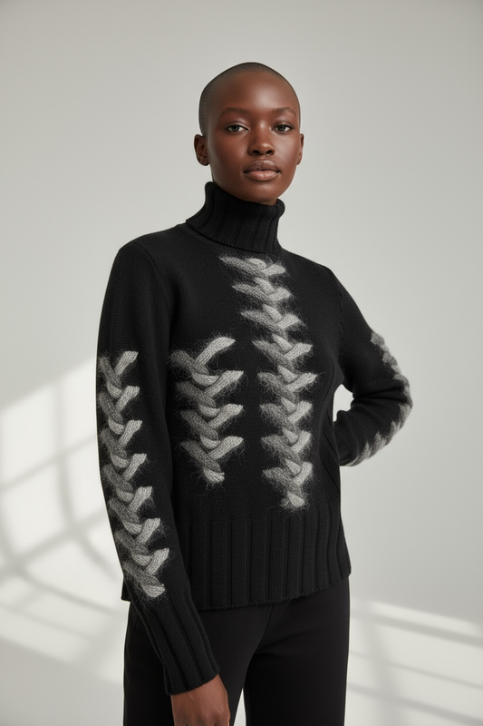 1990s Trend: Les Copains Textured Turtle Neck
