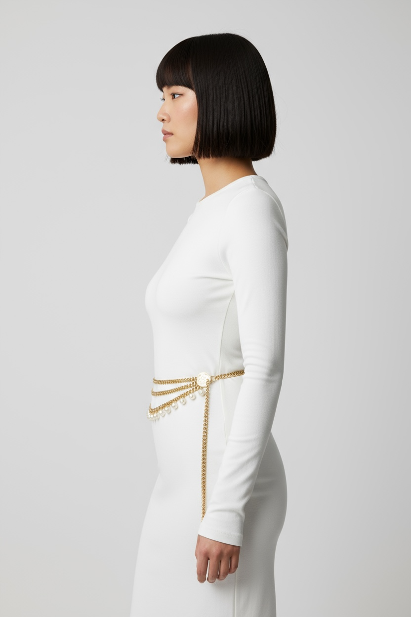 1980s Vintage Gold Chain Belt with Pearl Drops & Coin Medallions – Statement Waist Jewelry