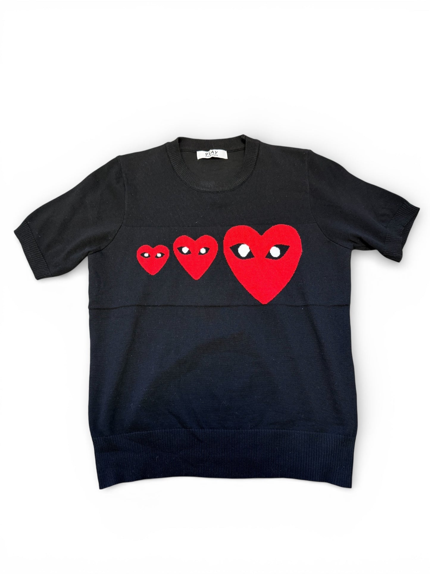 Play Comme Des Garçon 3 Heart Sweater