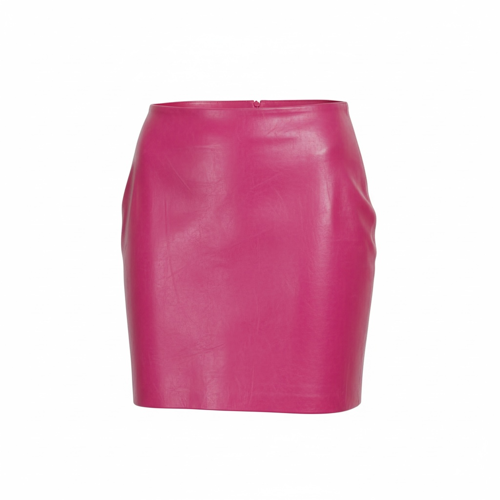 1990s Tannery West Fuchsia Leather Skirt