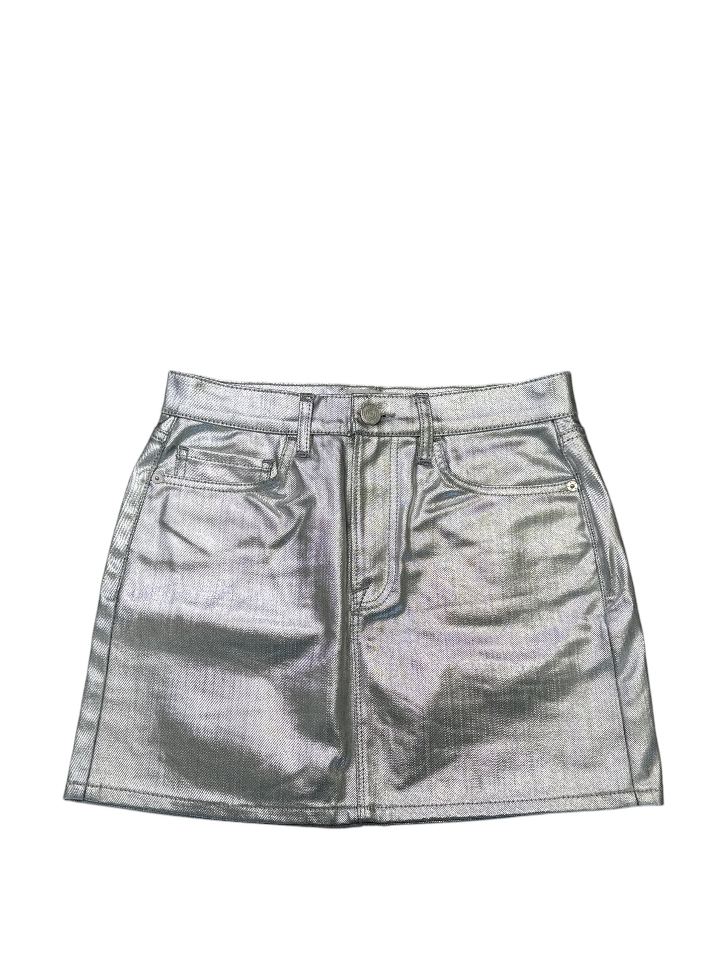 Preloved “Frame” Chrome Metallic Skirt