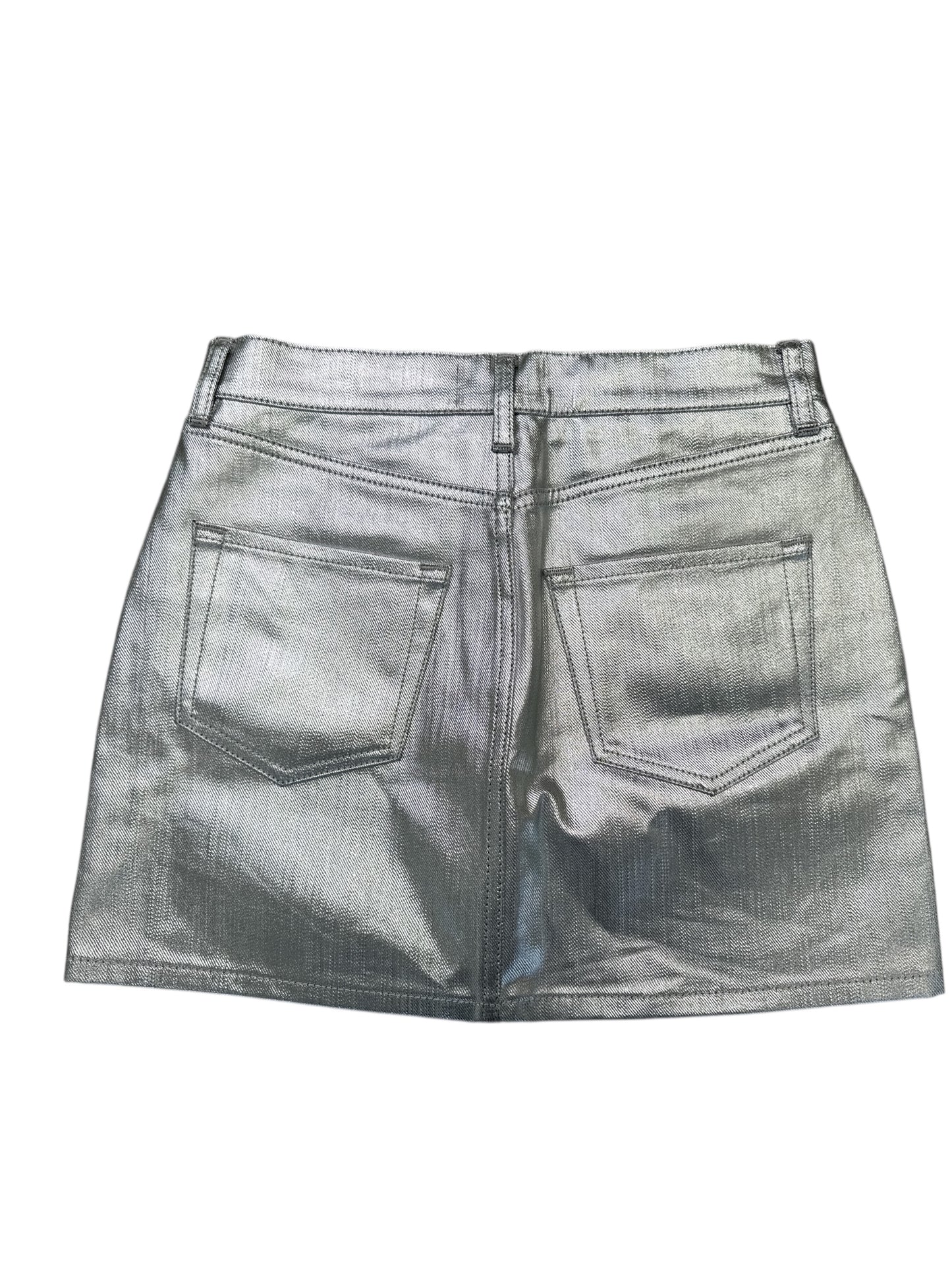 Preloved “Frame” Chrome Metallic Skirt