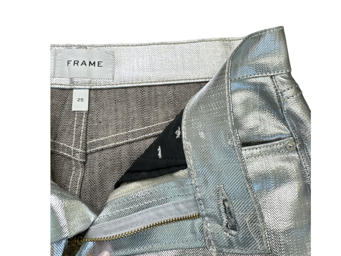 Preloved “Frame” Chrome Metallic Skirt