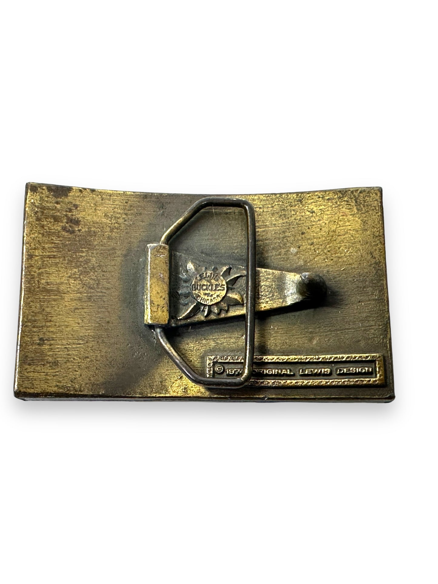 1974 “Levi” - I’d Rather Be Motorcycling Brass Belt Buckle