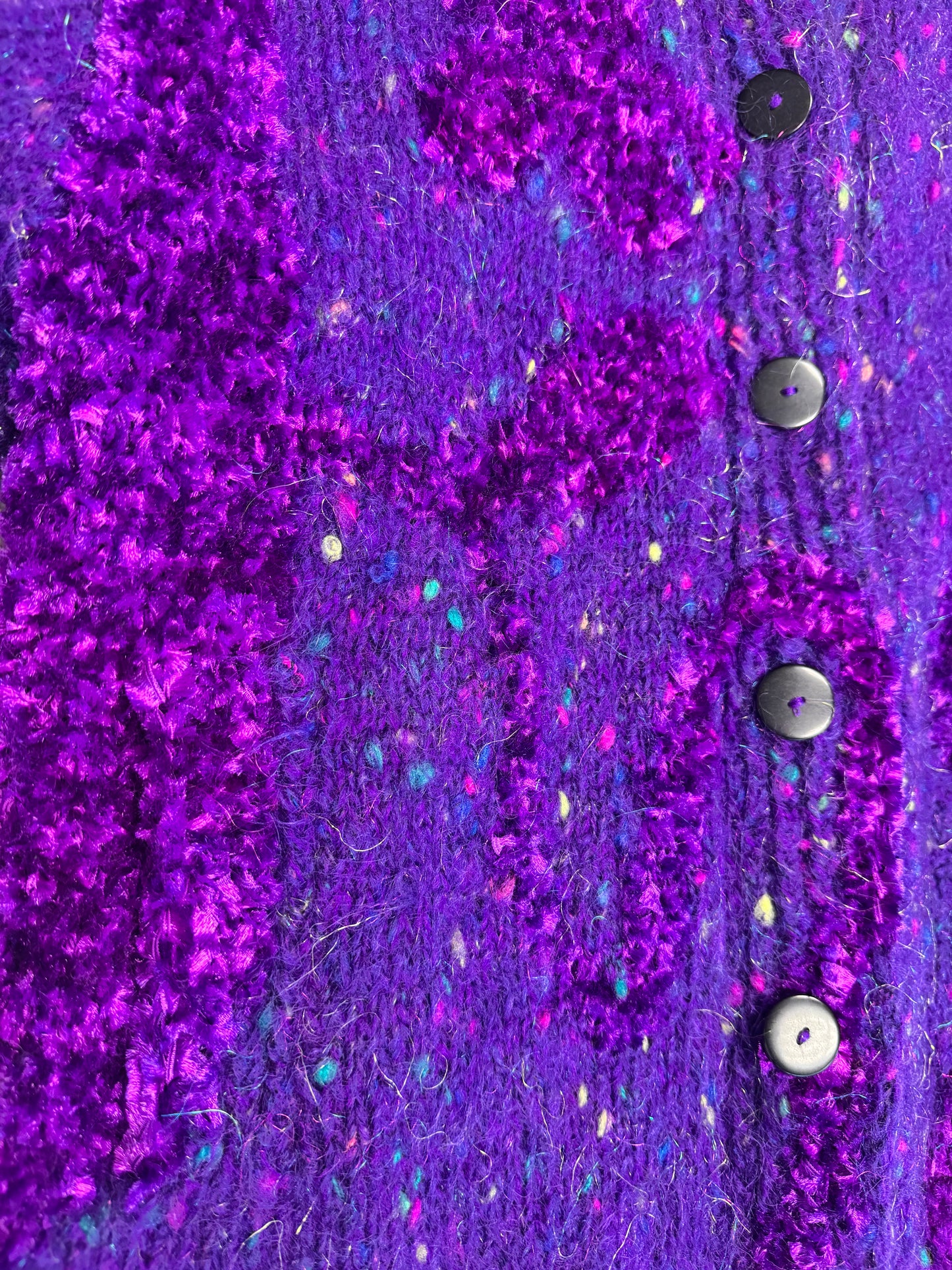 1980s Purple Wool Knit Sweater Jacket (Sourced in Paris)