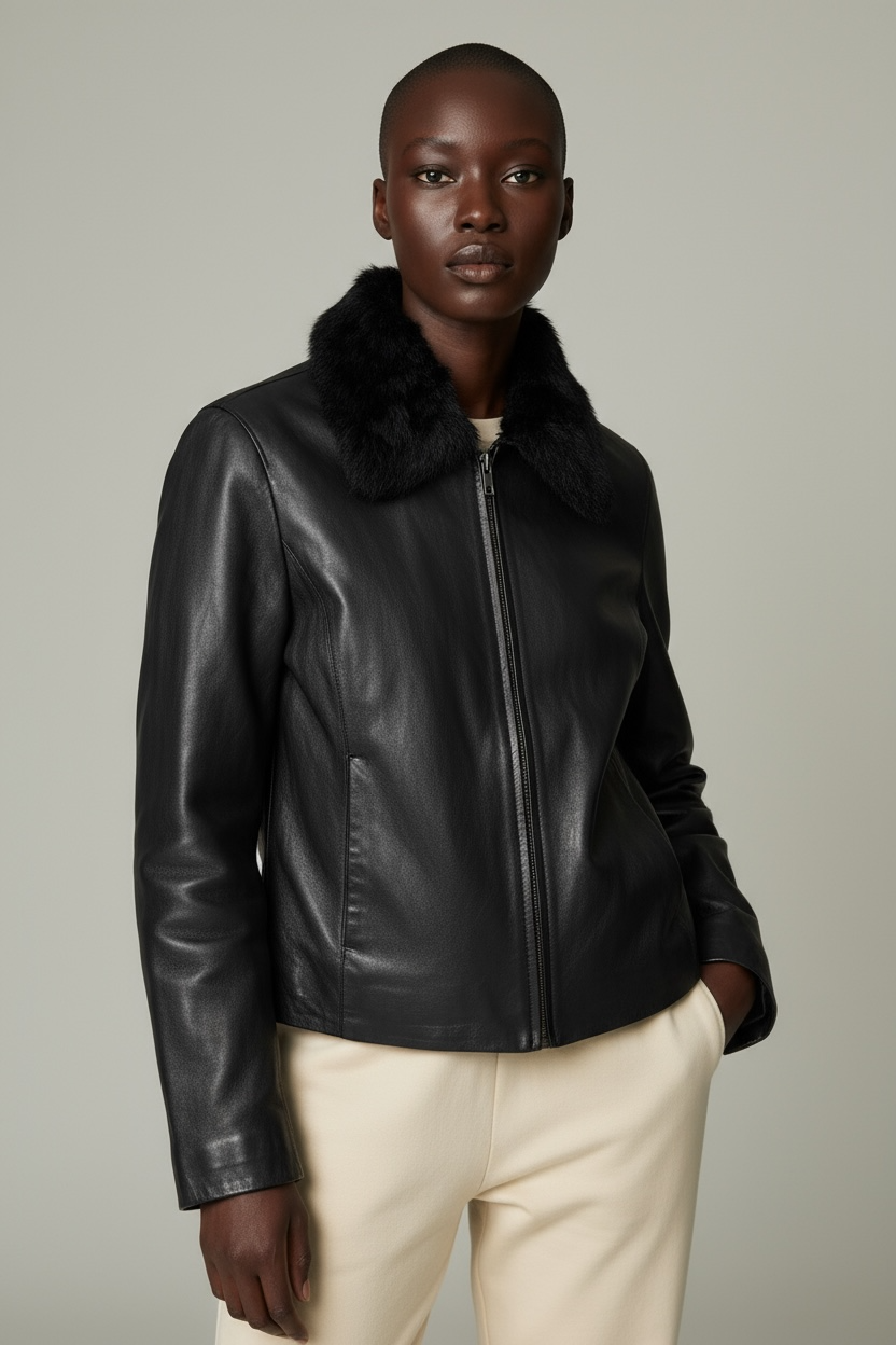 1990s Nicole Miller Lambskin Moto