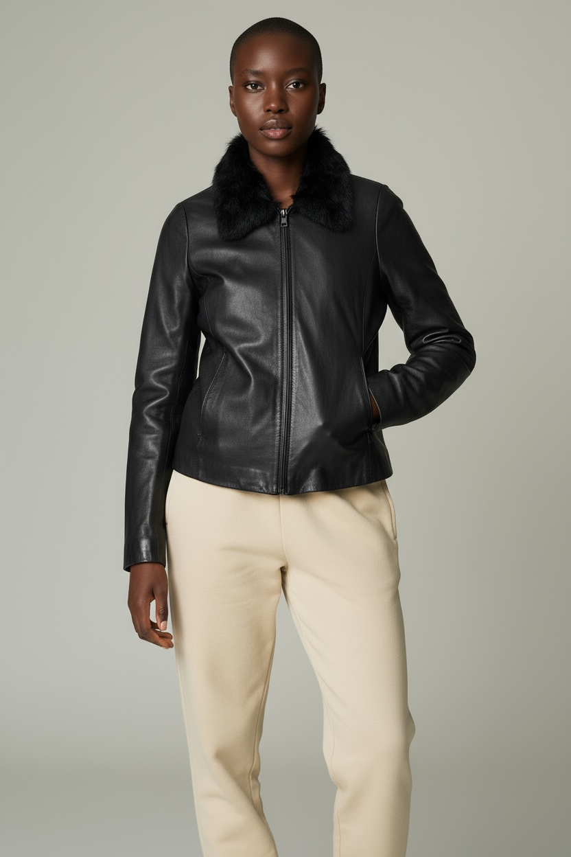 1990s Nicole Miller Lambskin Moto