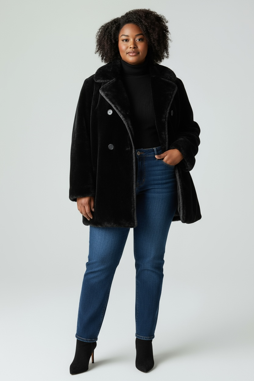 The “Double Take” Reversible Faux Fur Coat Reversible Shearling