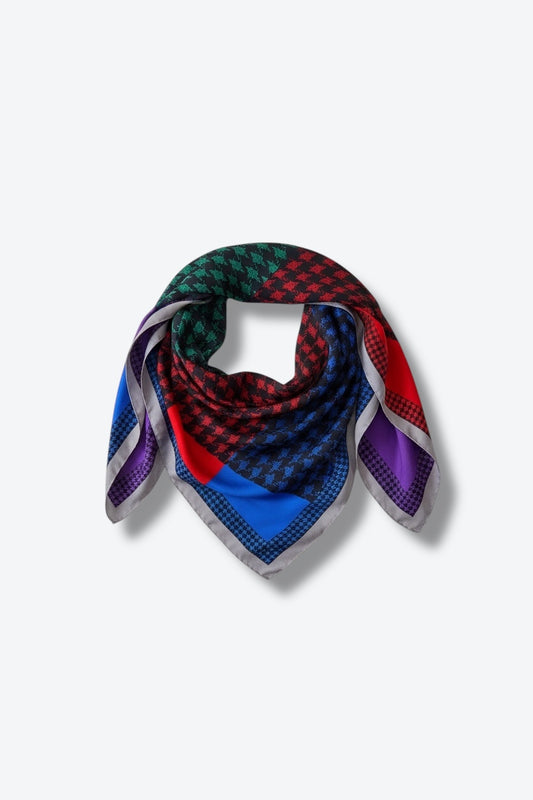 1980s Christian Dior 35” x 35” Multi Houndstooth Scarf