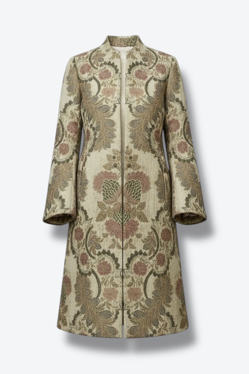 Y2K Carmen Marc Valvo Signature Embroidered Trench