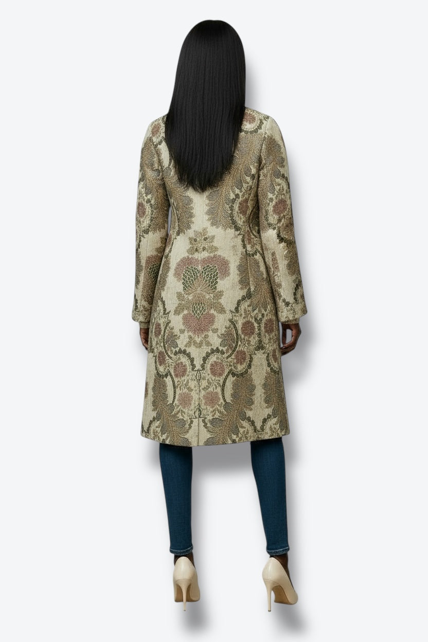 Y2K Carmen Marc Valvo Signature Embroidered Trench