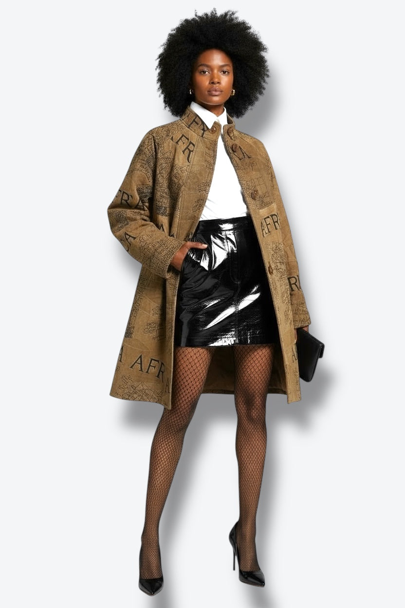 Y2K The African Star Suede Wordsmith Jacket