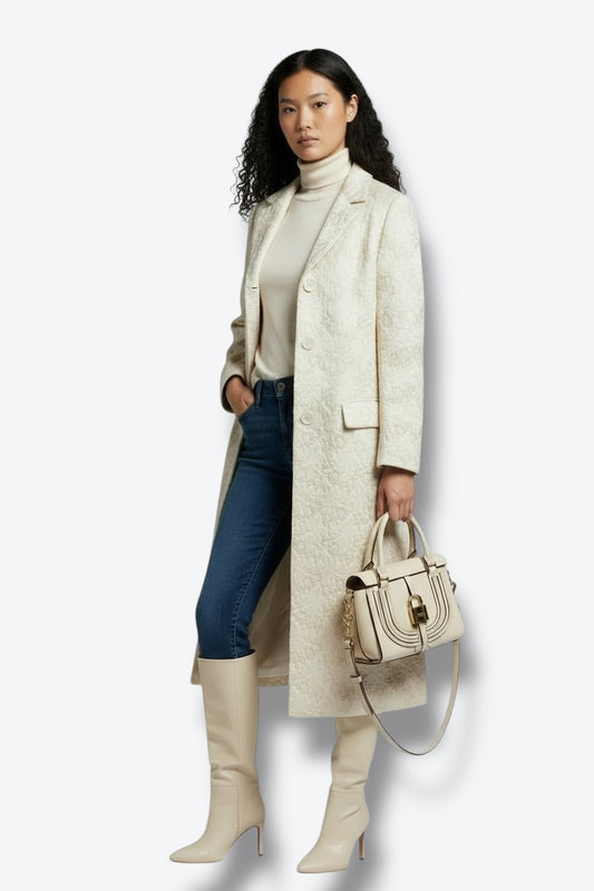 Vintage Winter Whisper Jacquard Coat