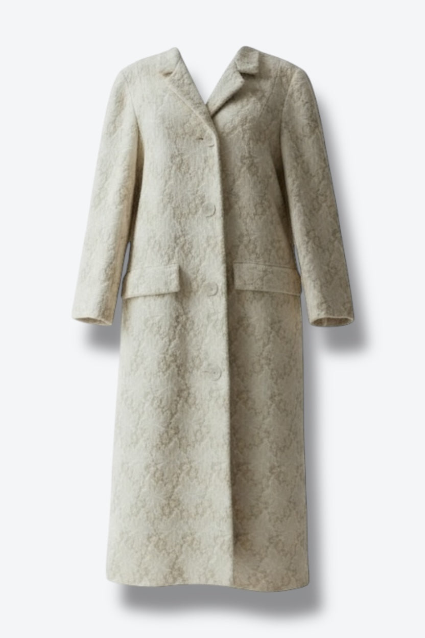 Vintage Winter Whisper Jacquard Coat