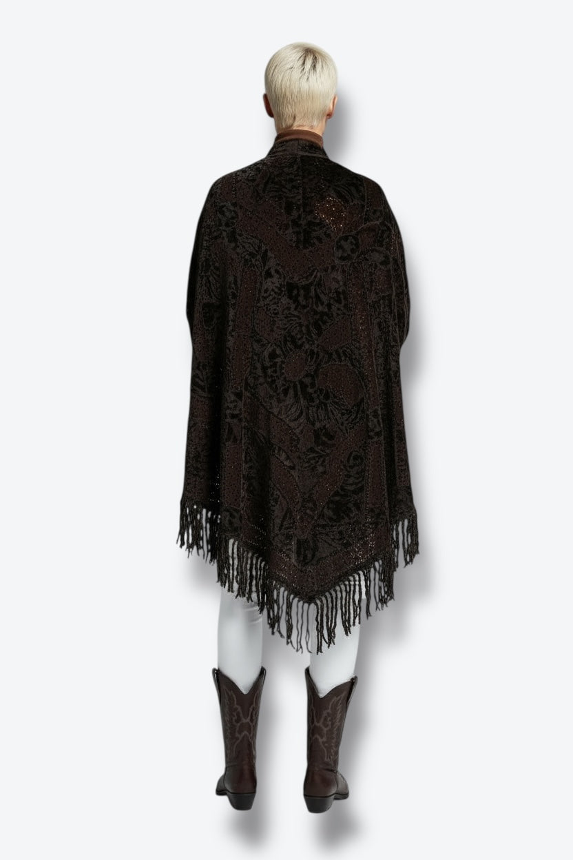 Vintage Shearling and Suede Cape