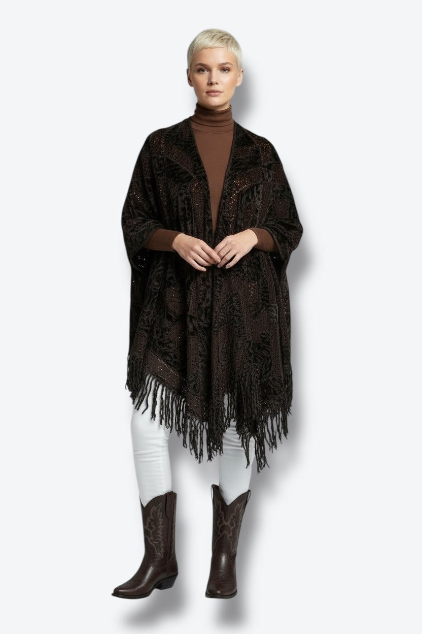 Vintage Shearling and Suede Cape