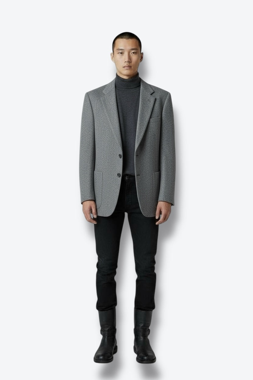 1980s Lanvin Camel Hair Gray Blazer