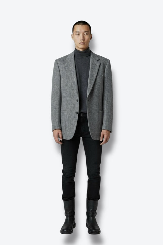 1980s Lanvin Camel Hair Gray Blazer