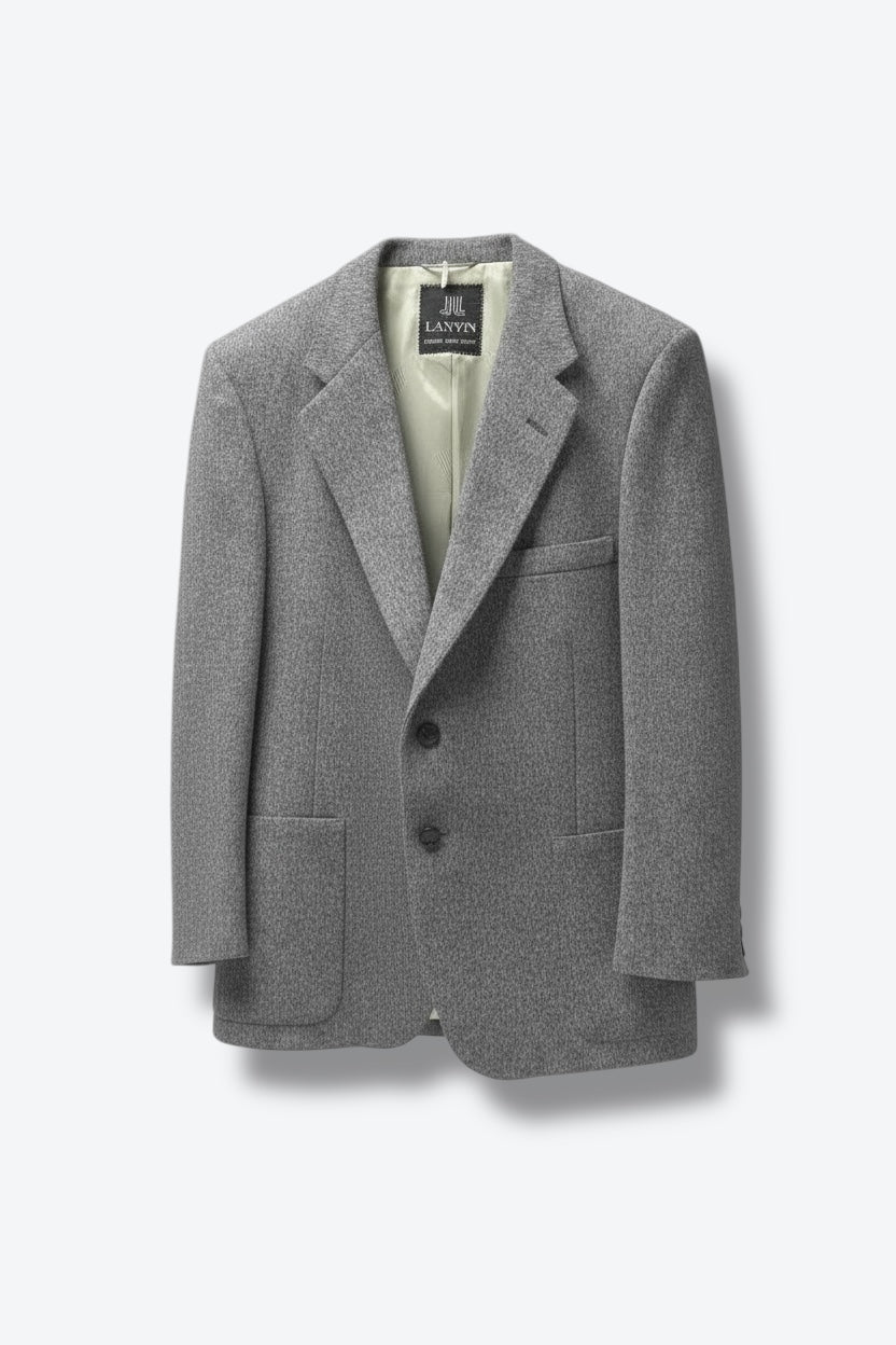 1980s Lanvin Camel Hair Gray Blazer