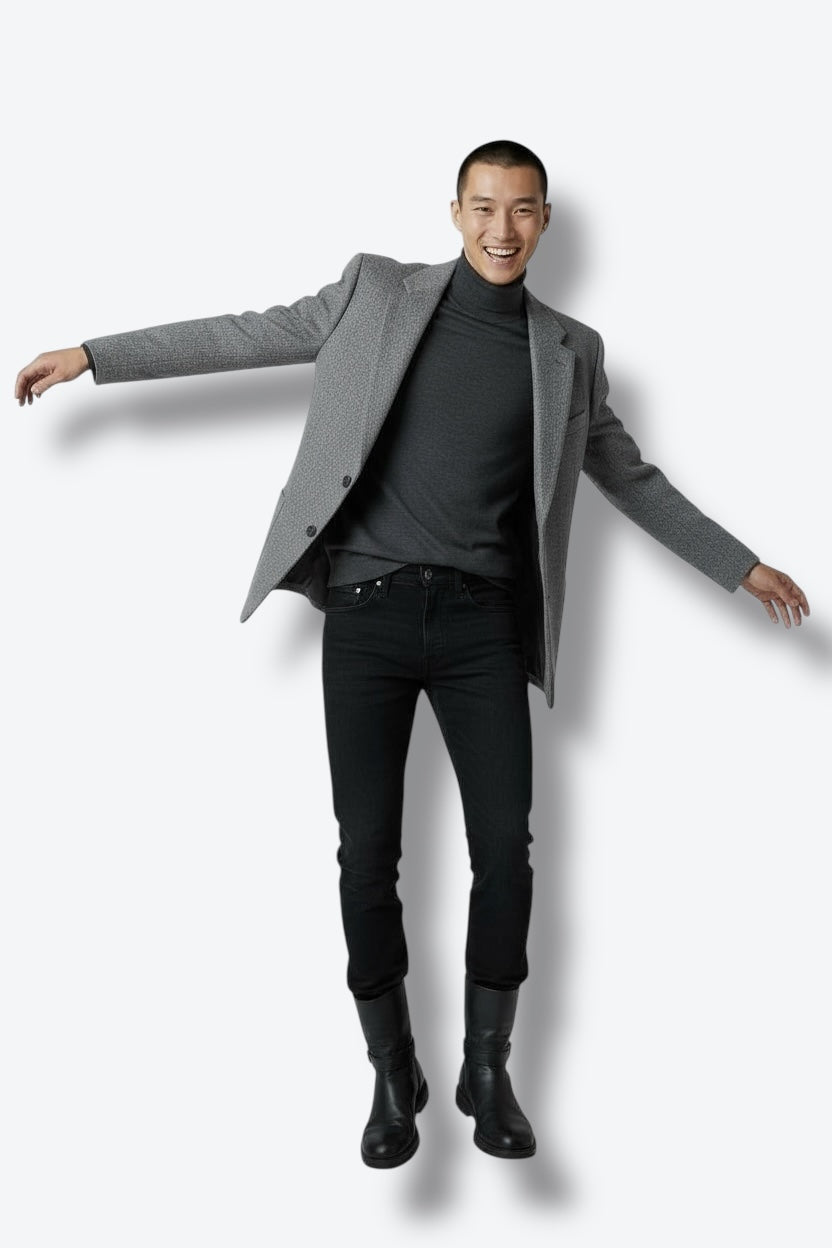 1980s Lanvin Camel Hair Gray Blazer