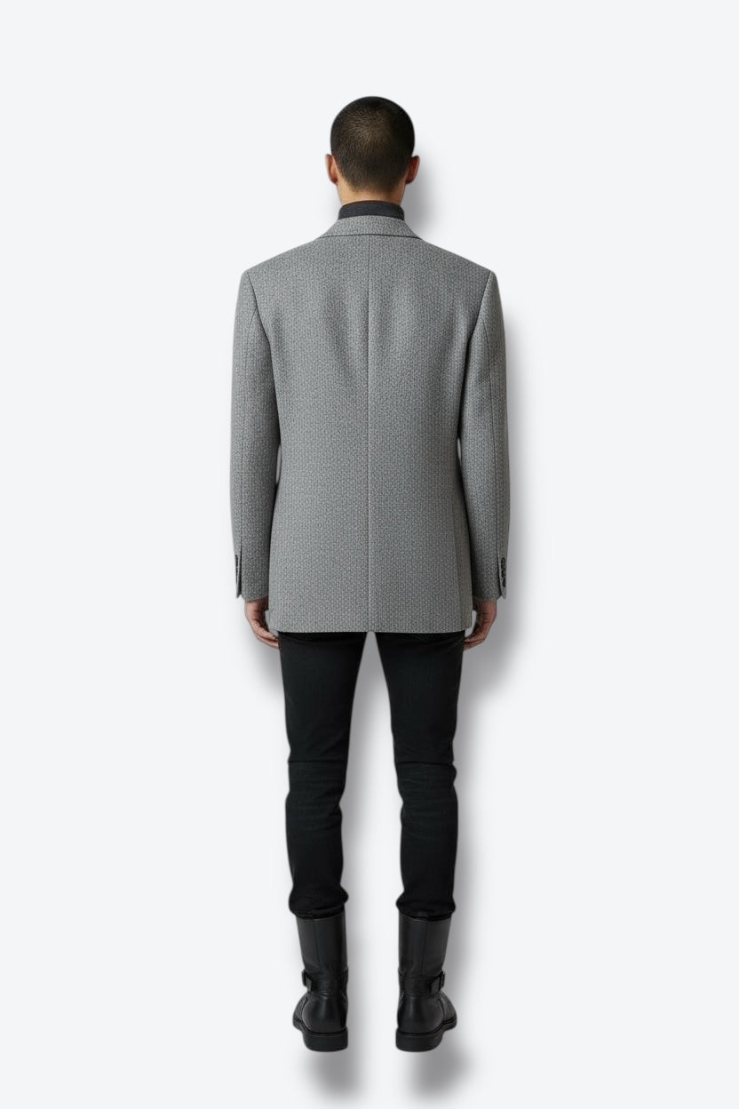 1980s Lanvin Camel Hair Gray Blazer