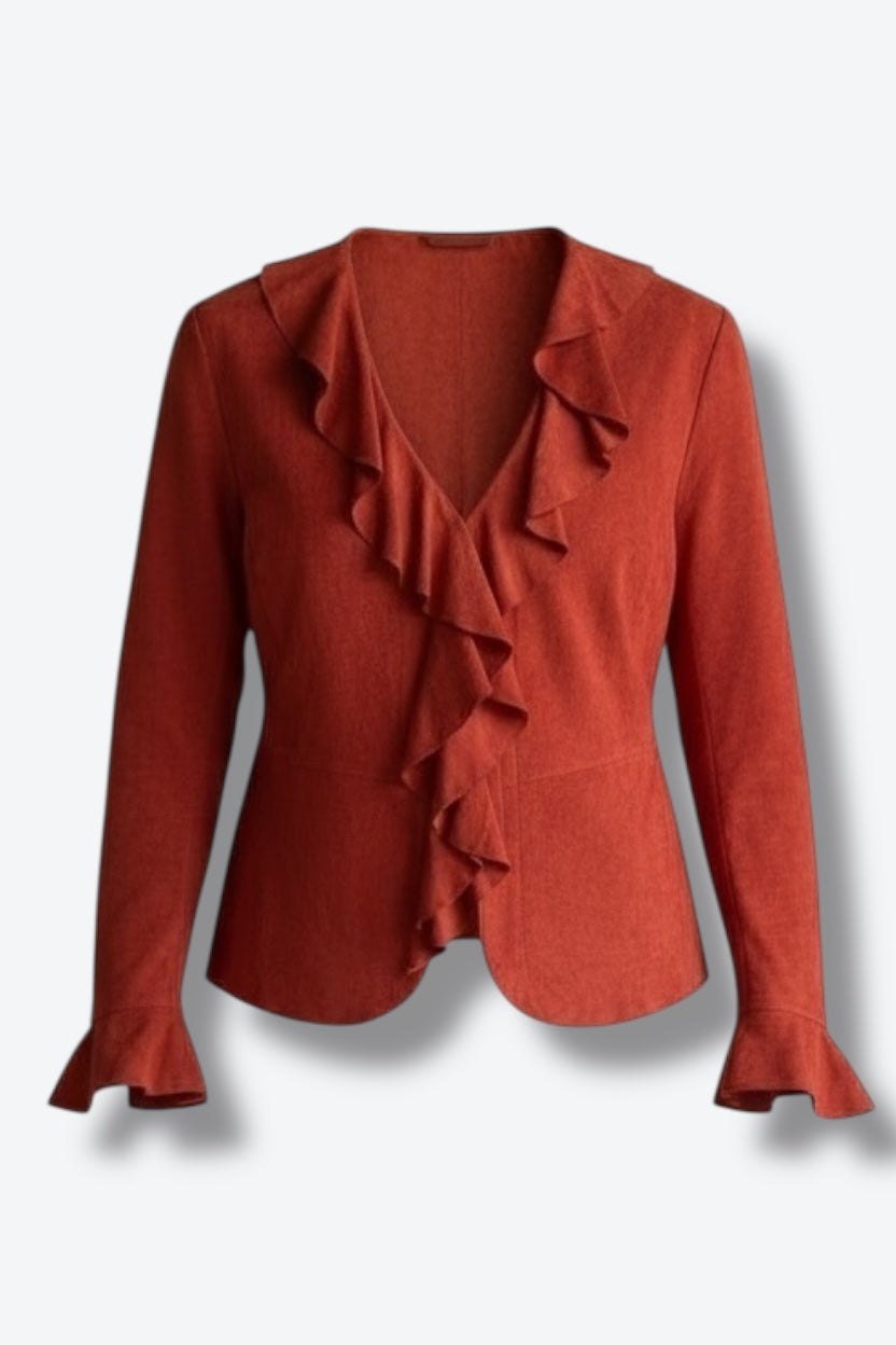 Bagatelle suede ruffle top