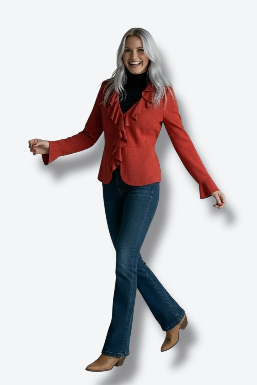 Bagatelle suede ruffle top