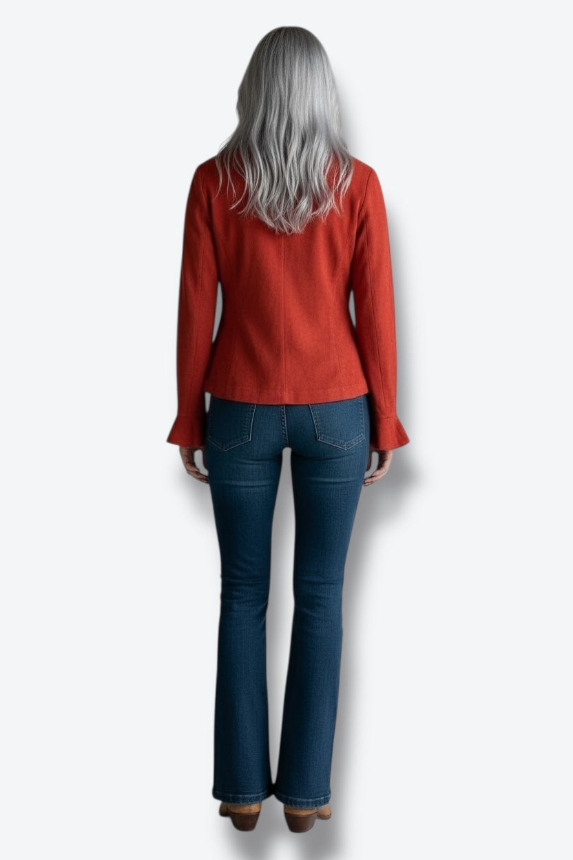 Bagatelle suede ruffle top