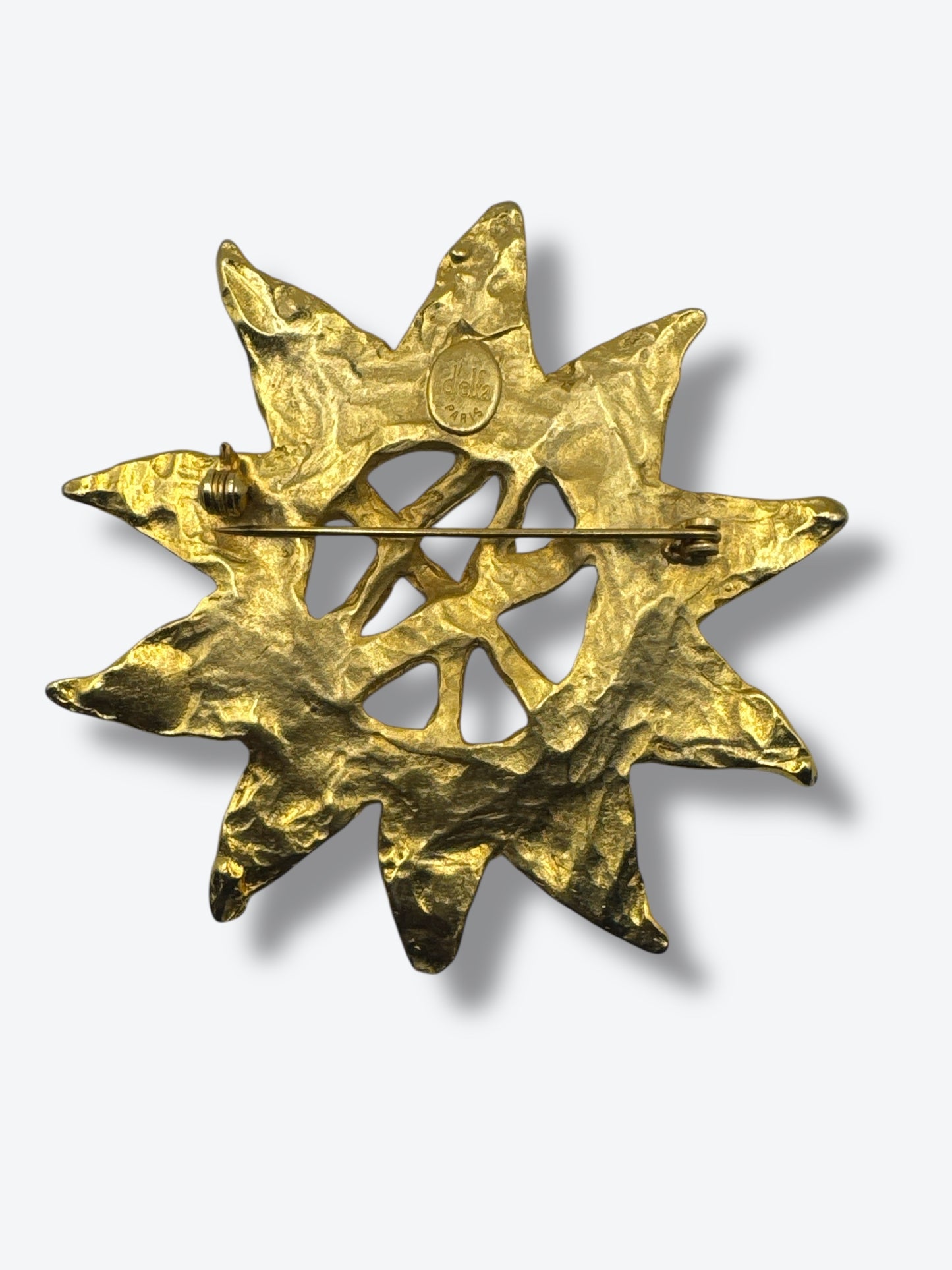 1980s D’Elfa Paris Gilded Sunburst Brooch