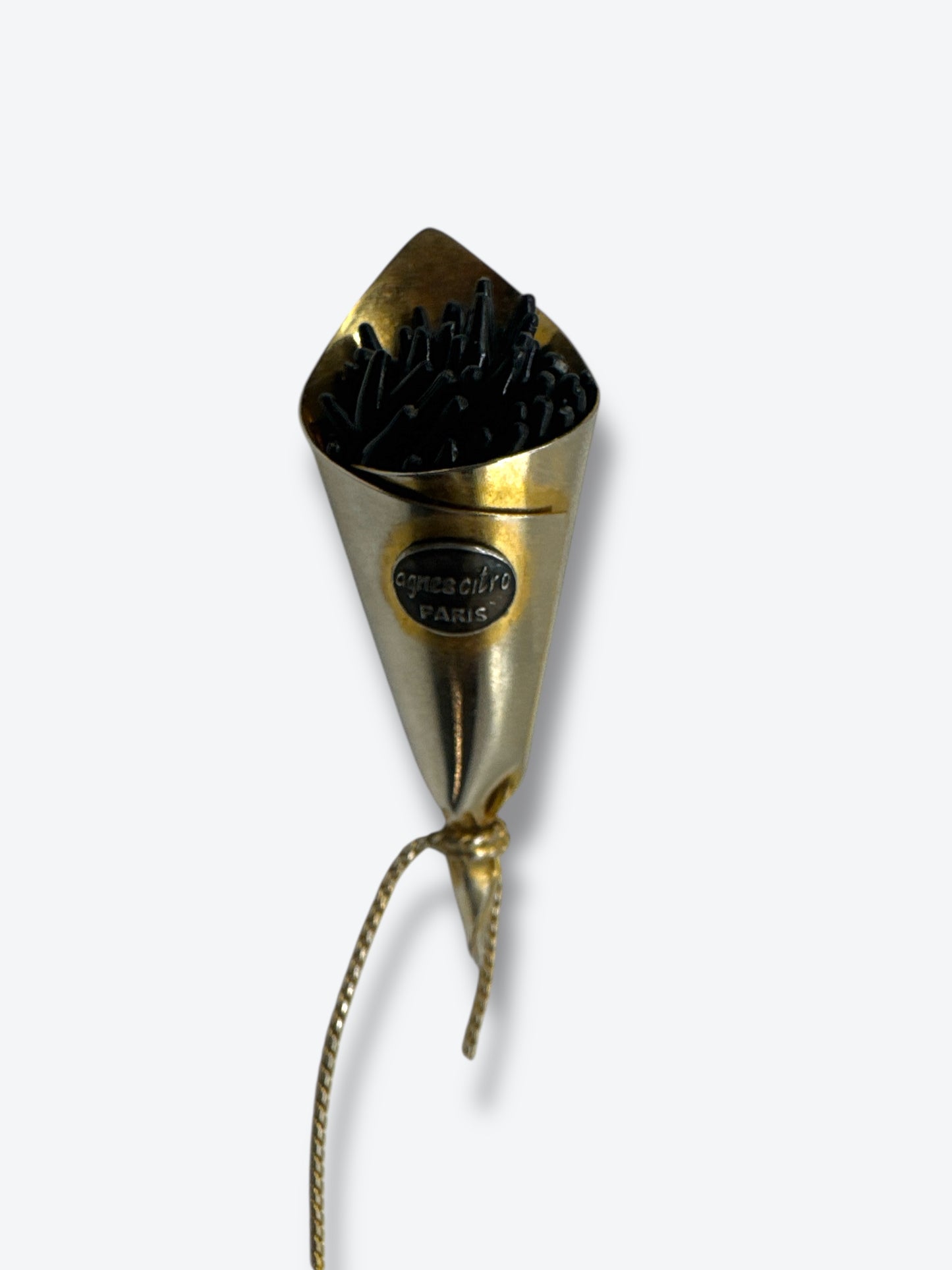 1980s Agnès Chiro Paris Gilded Bouquet Brooch
