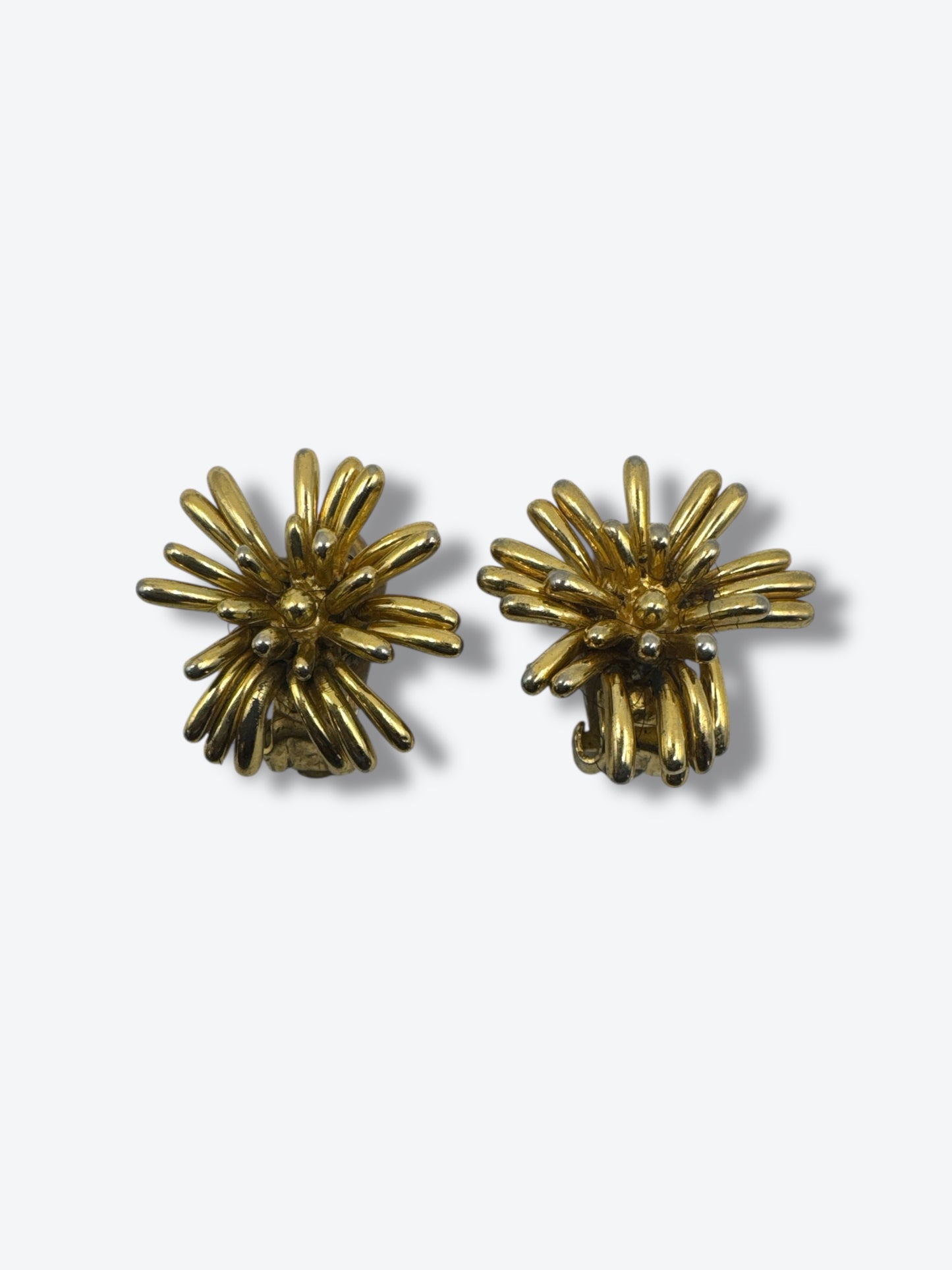 1980s Orena Paris Gilded Burst Clip-On Earrings