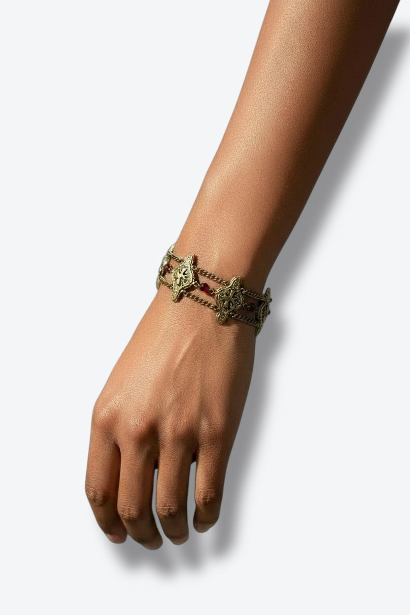 1980s Gioiello GML Italy Ornate Cross-Link Bracelet