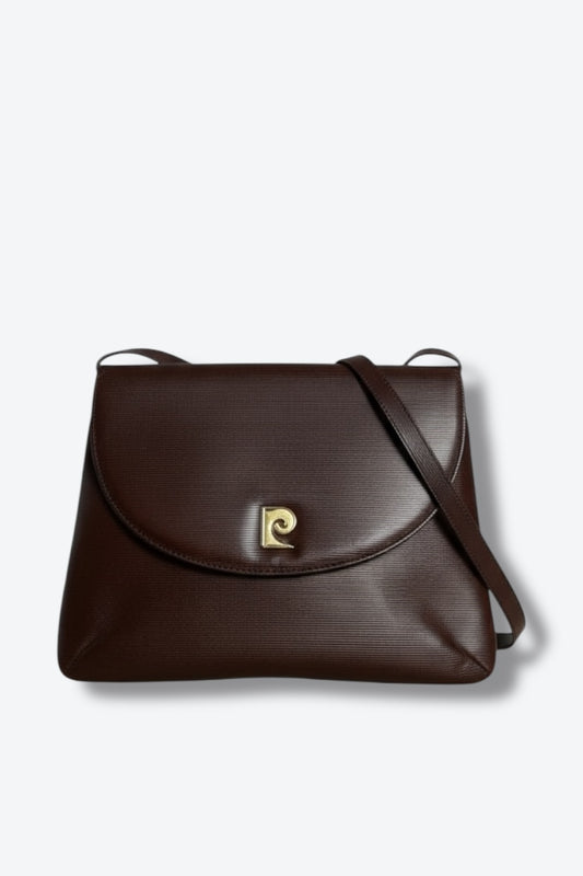 1970s Pierre Cardin Brown Shoulder Bag / Convertible Clutch