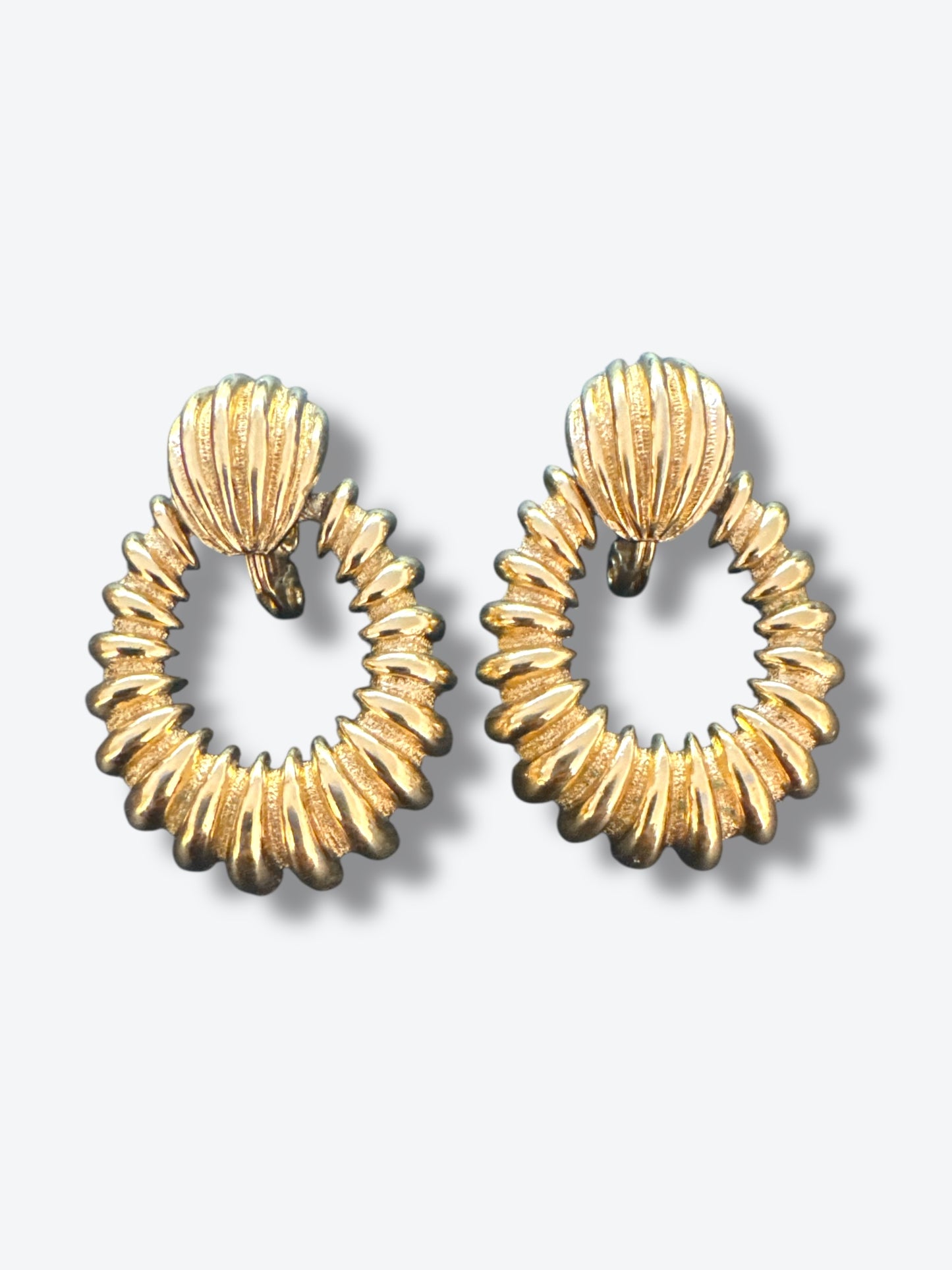 Vintage Monet Hoop Earrings (Clip)