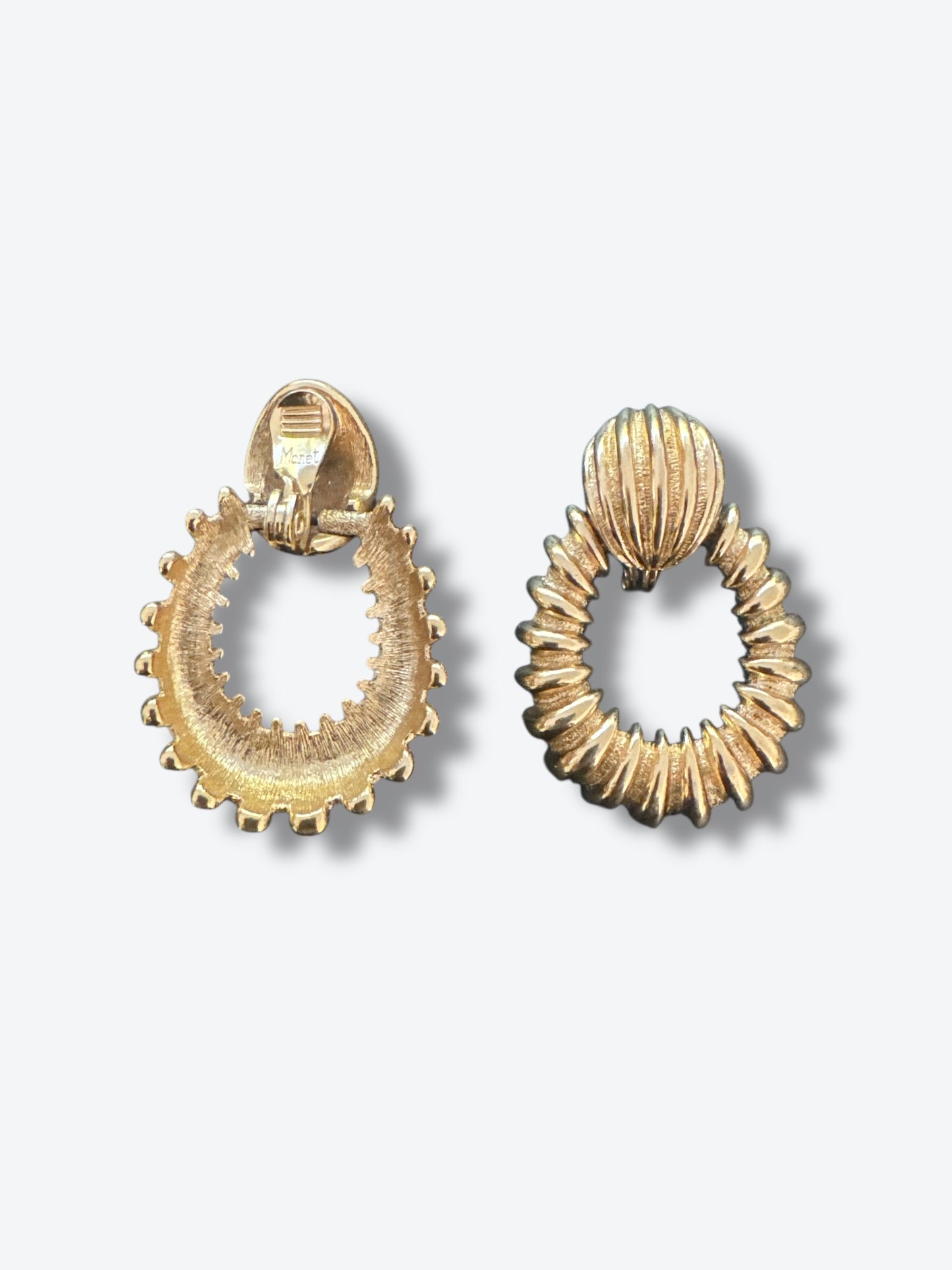 Vintage Monet Hoop Earrings (Clip)