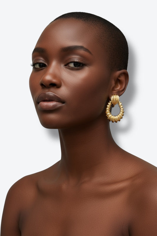 Vintage Monet Hoop Earrings (Clip)